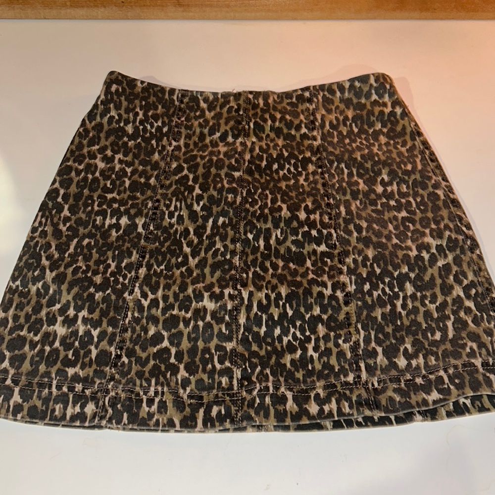 Brown, black and cream cheetah print skirt. Worn once!!